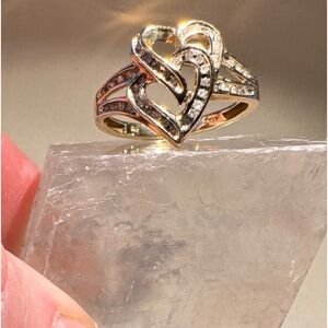 JWBR Gold Pave Diamond Heart Ring